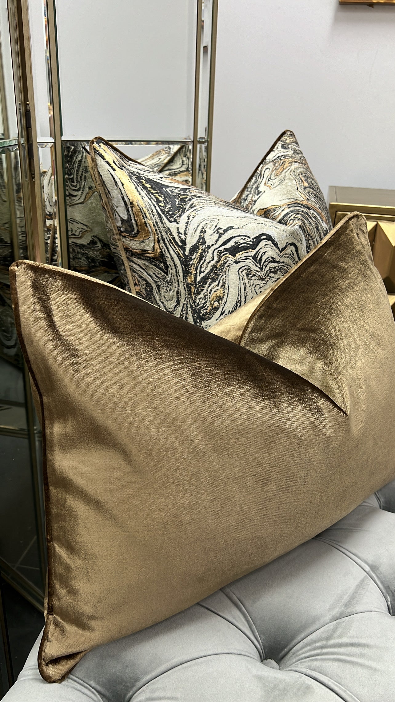 De-luxe bronze velvet cushion - Luscious Homewares
