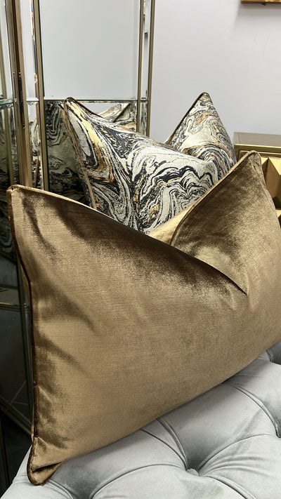 De-luxe bronze velvet cushion - Luscious Homewares