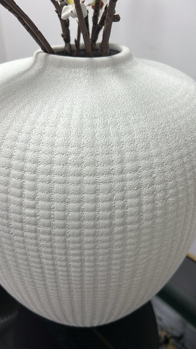 Kalena white handmade ceramic vase
