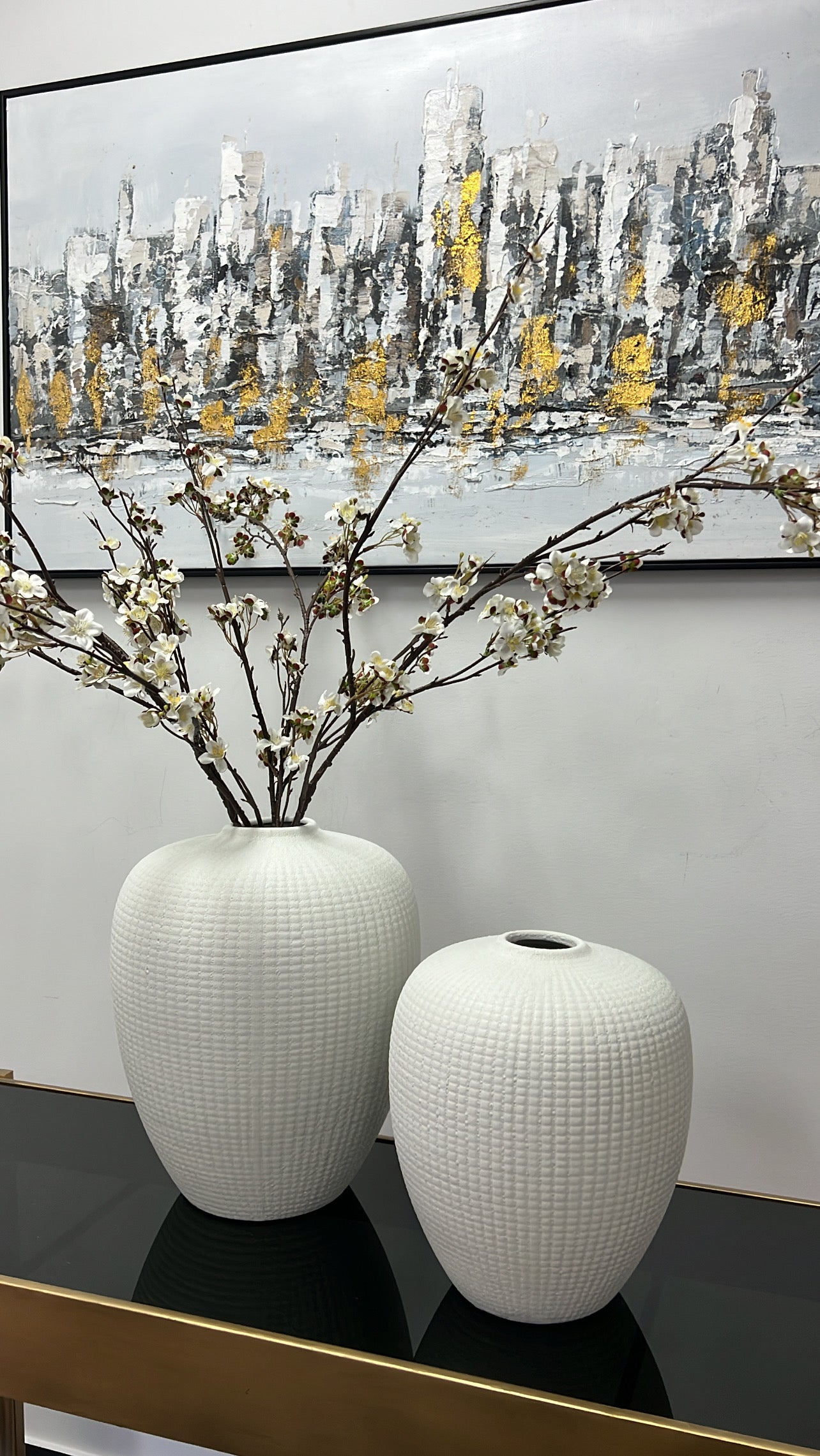 Kalena white handmade ceramic vase