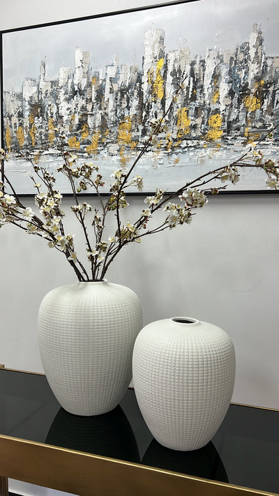 Kalena white handmade ceramic vase