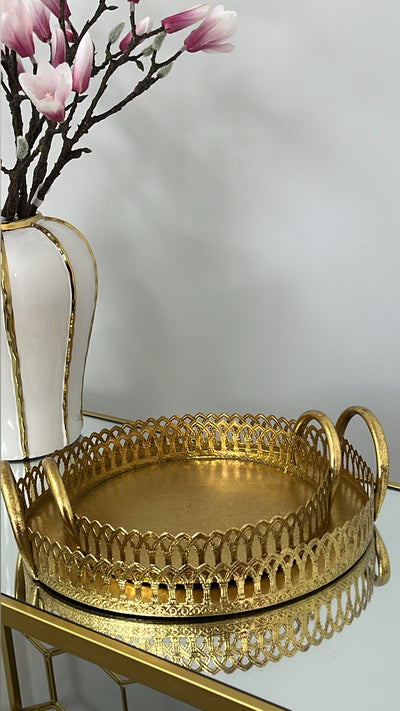 Lilian gold tray setx2 - Luscious Homewares