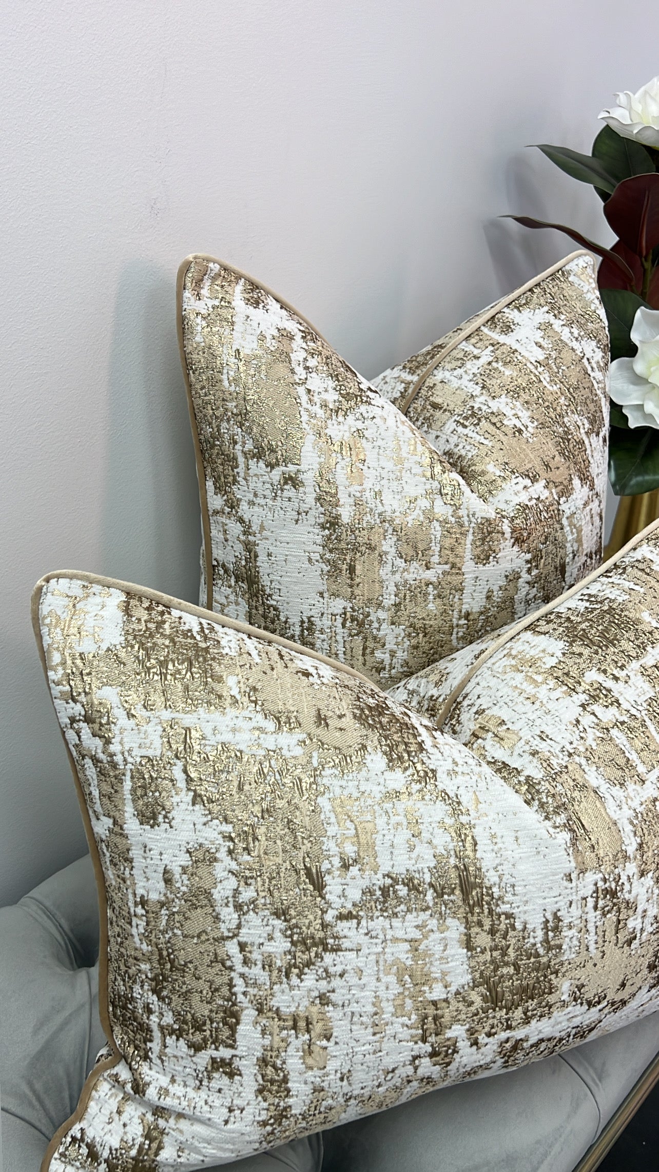 Cirrus gold cushion - Luscious Homewares
