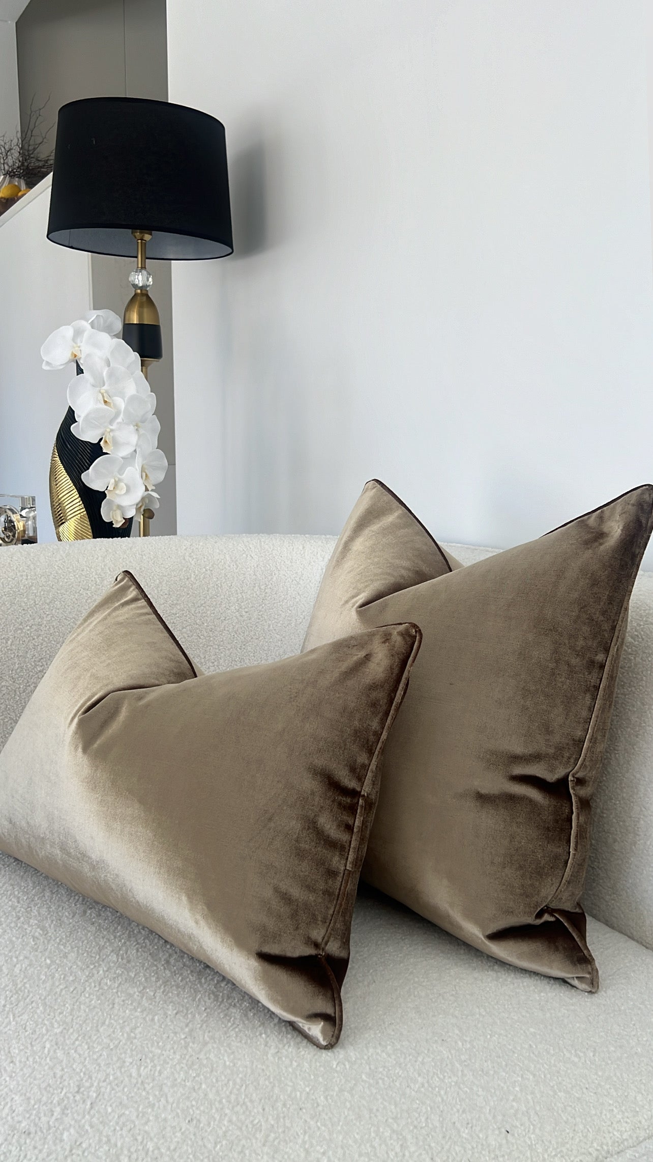 De-luxe brass velvet cushion - Luscious Homewares