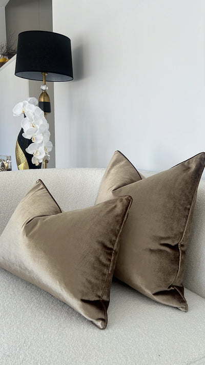 De-luxe brass velvet cushion - Luscious Homewares