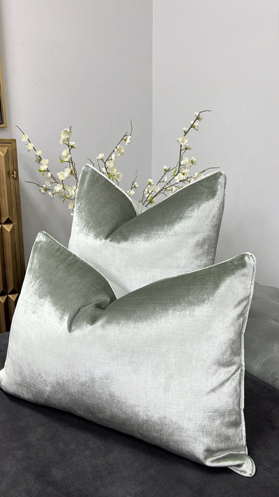 De-luxe sage velvet cushion - Luscious Homewares