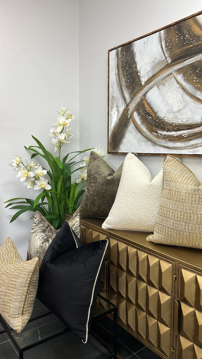 Merino neutral tweed cushion - Luscious Homewares