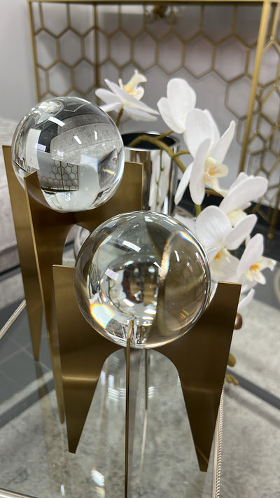 Ellianne crystal ball sphere set 2pcs - Luscious Homewares