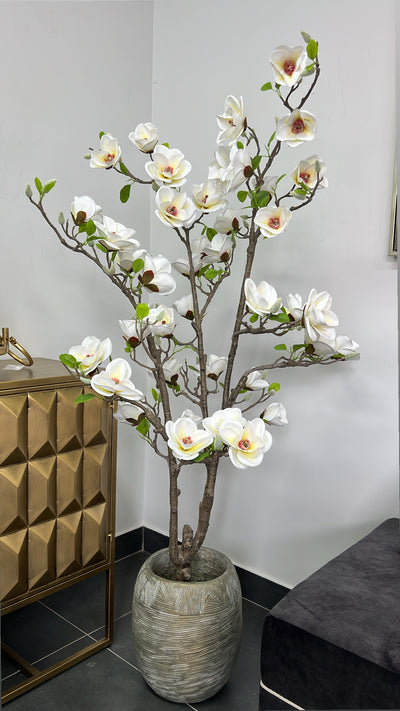 Magnolia white artificial tree plant - Luscious Homewares