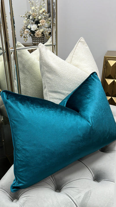 Luxe teal velvet cushion - Luscious Homewares