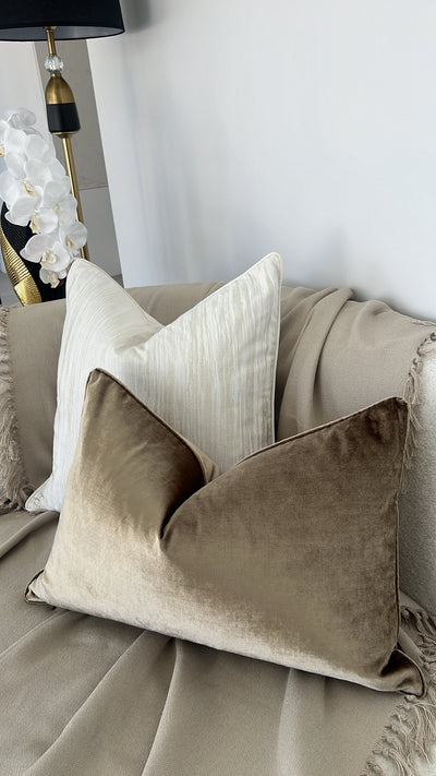 De-luxe brass velvet cushion - Luscious Homewares