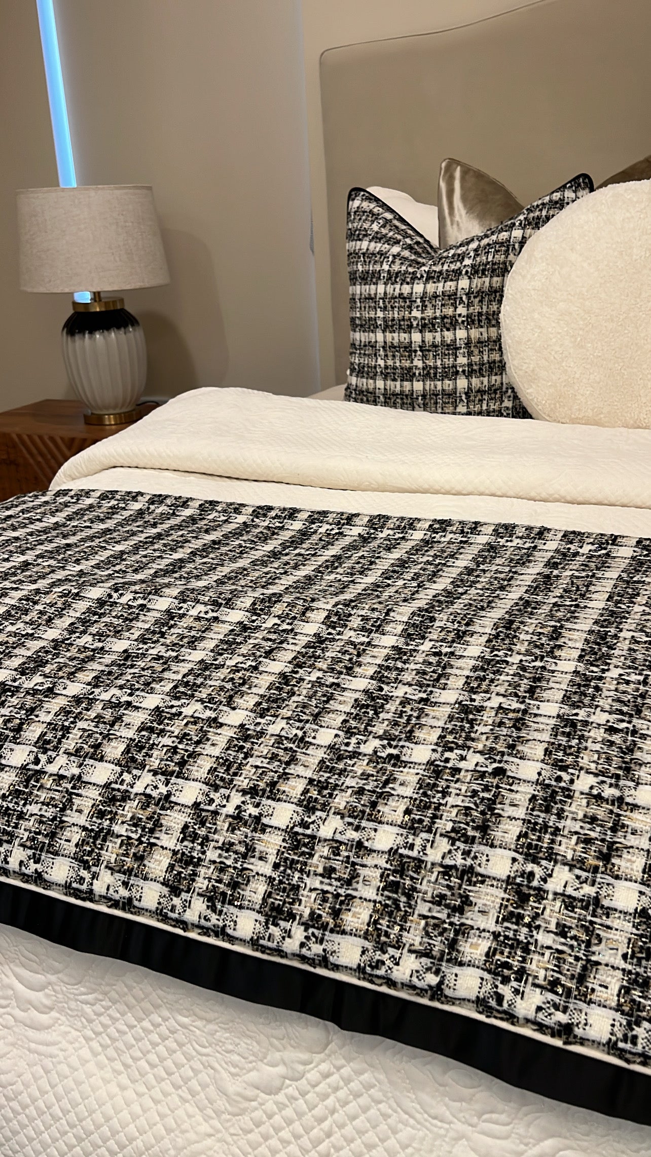 Chanel tweed throw 140x220cm - Luscious Homewares