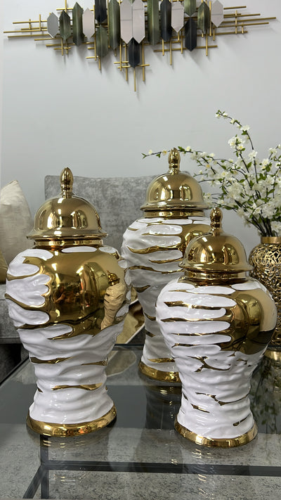 Ayln gold ginger jars - Luscious Homewares