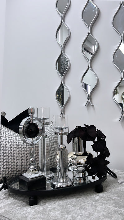 Cleo silver mirror vase - Luscious Homewares