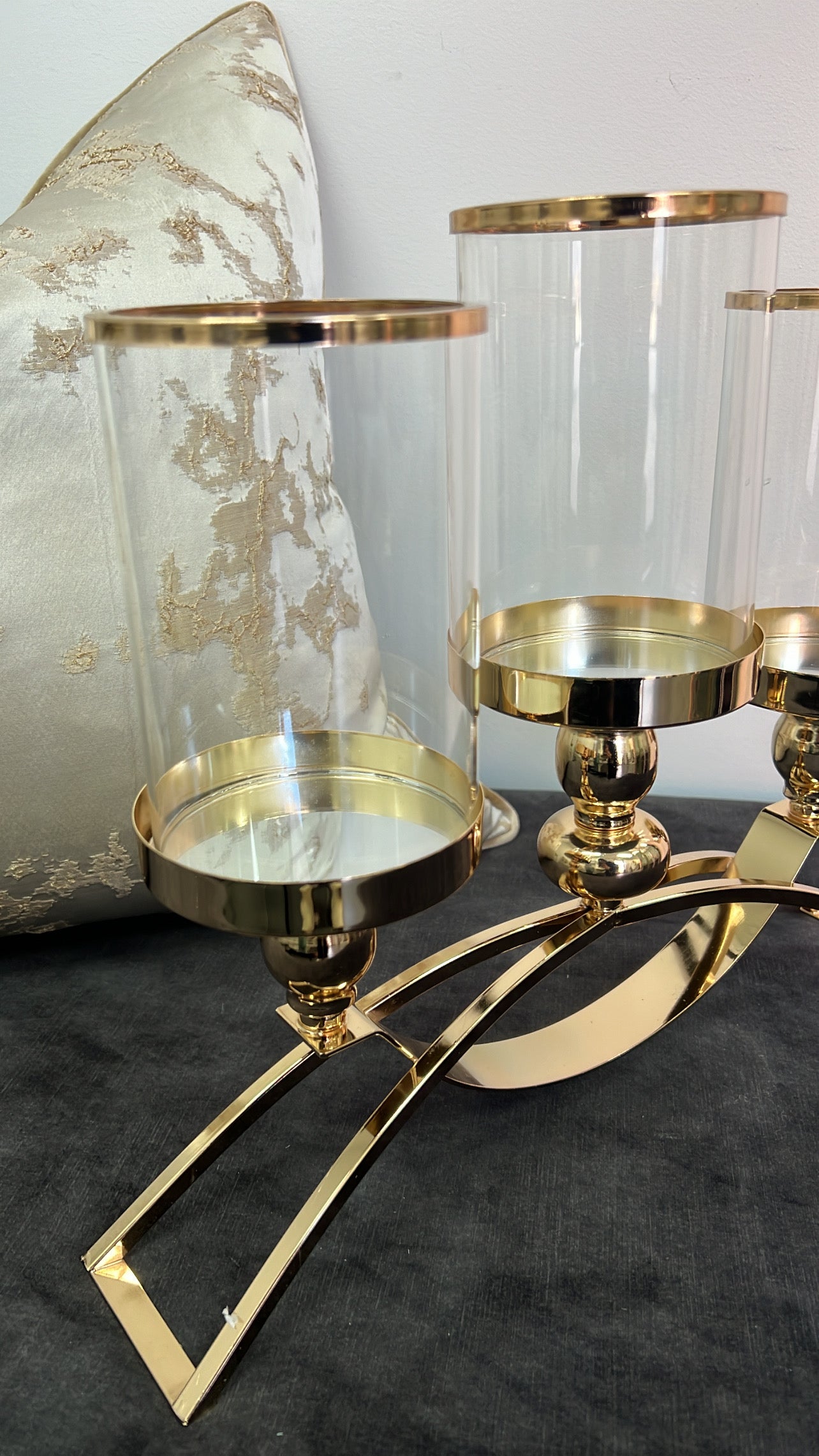 Manhattan gold candle holder - Luscious Homewares