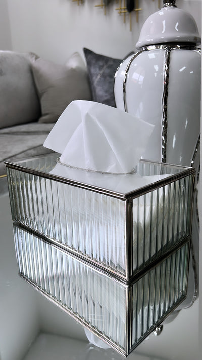 Chi chi silver tissue box - Luscious Homewares