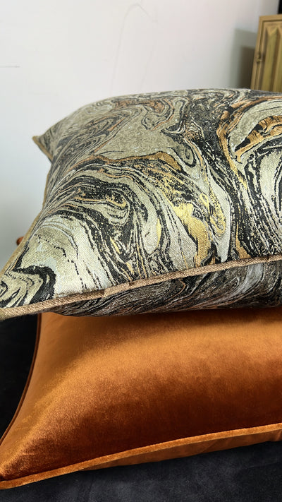 Luxe velvet orange cushion - Luscious Homewares