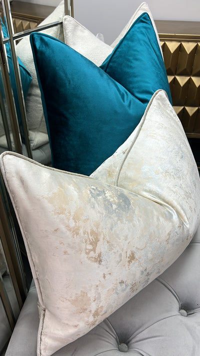 Luxe teal velvet cushion - Luscious Homewares