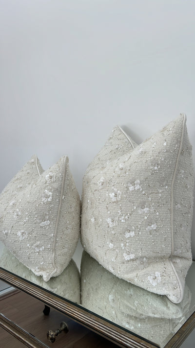 Lulu pearl tweed cushion