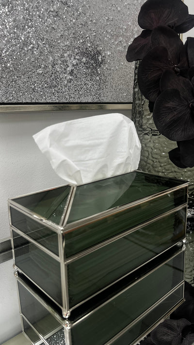 Mercury smoked silver tissue box