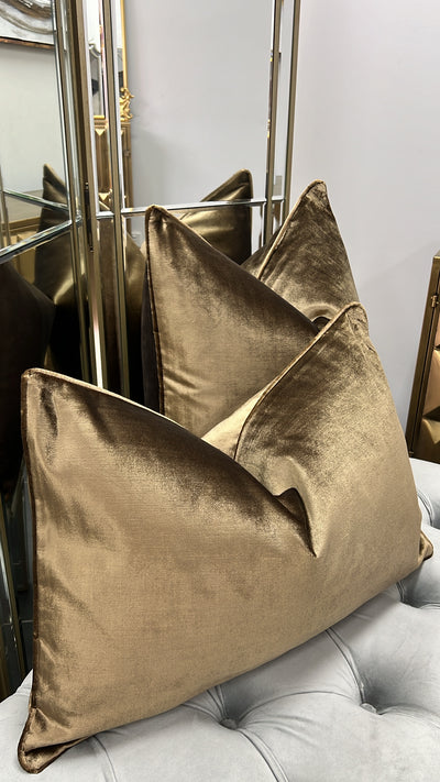 De-luxe bronze velvet cushion - Luscious Homewares