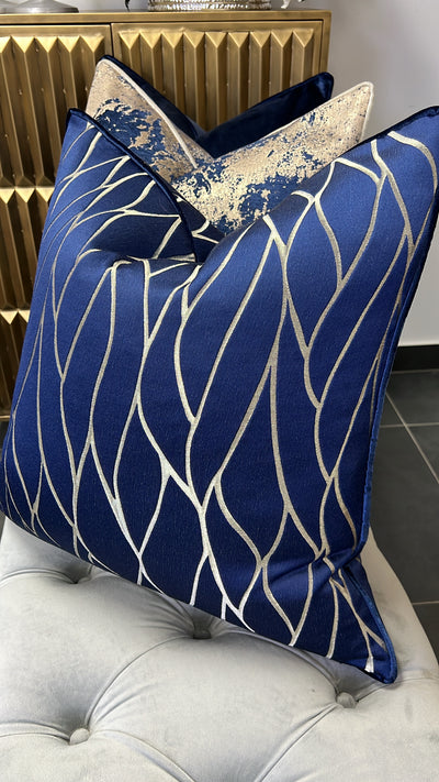 Zillara navy cushion - Luscious Homewares