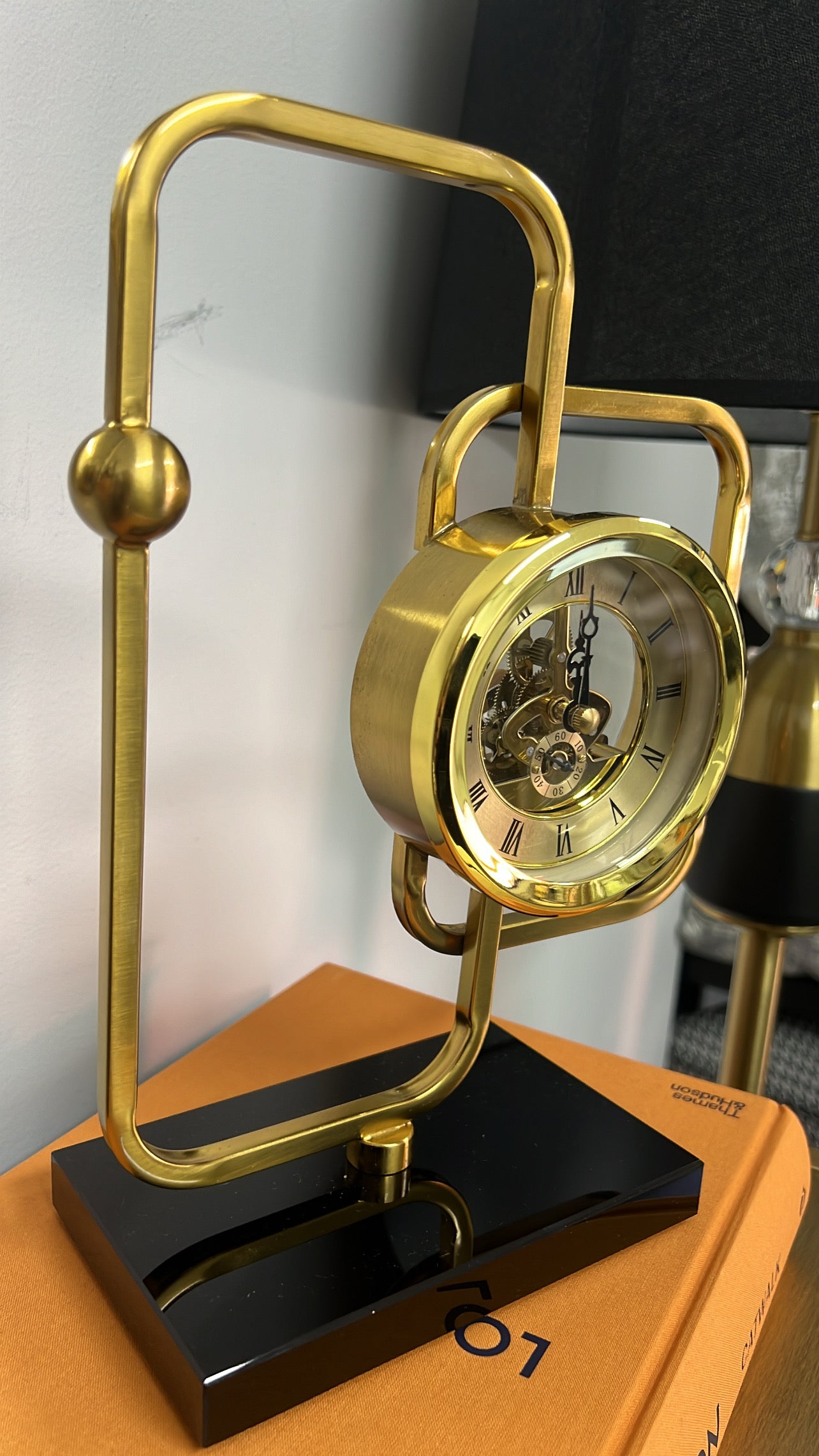 Gold brass clock