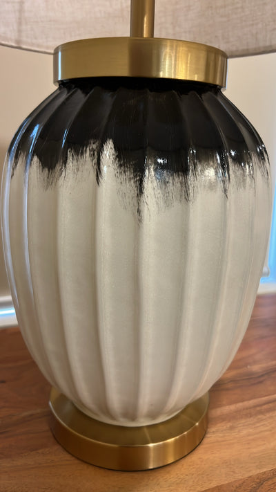 Ezra ceramic table Lamp black shade - Luscious Homewares