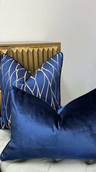 Zillara navy cushion - Luscious Homewares