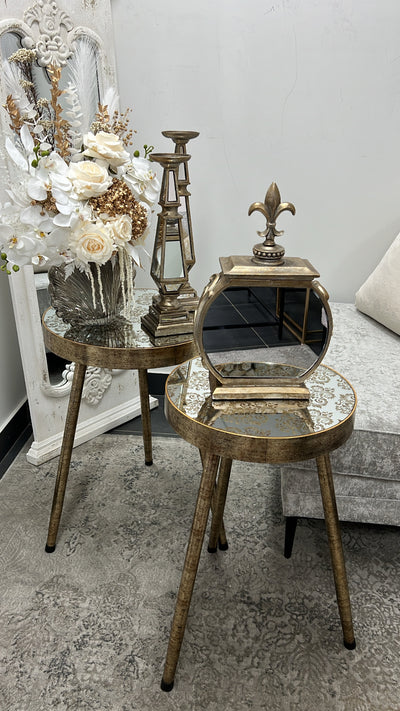 Fluer mirrored side Table - Luscious Homewares