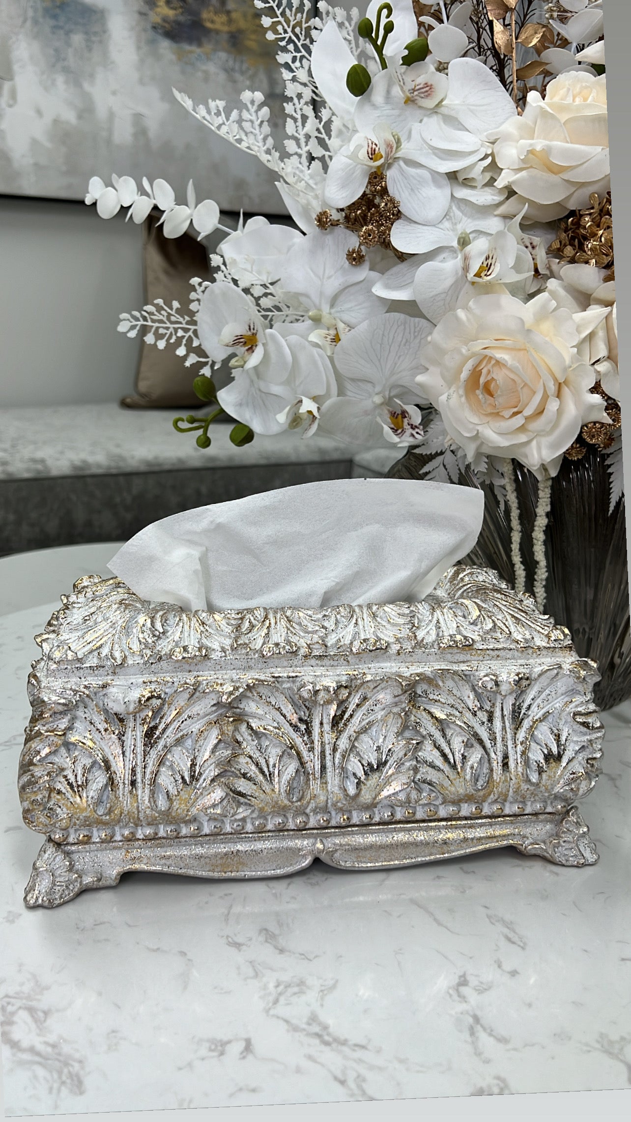 Victorian champagne  tissue box - Luscious Homewares