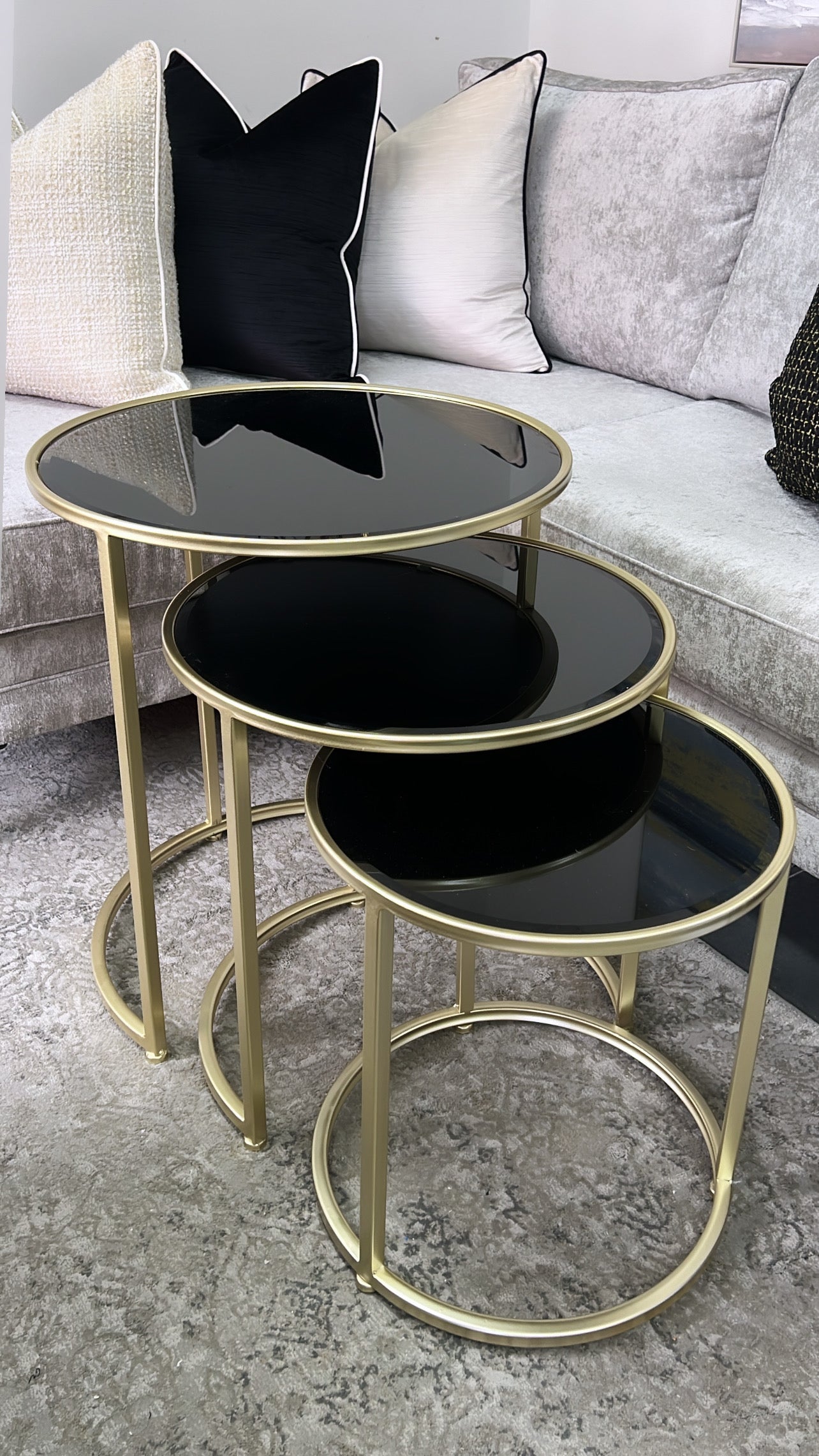 Zirconia round table set x3 - Luscious Homewares