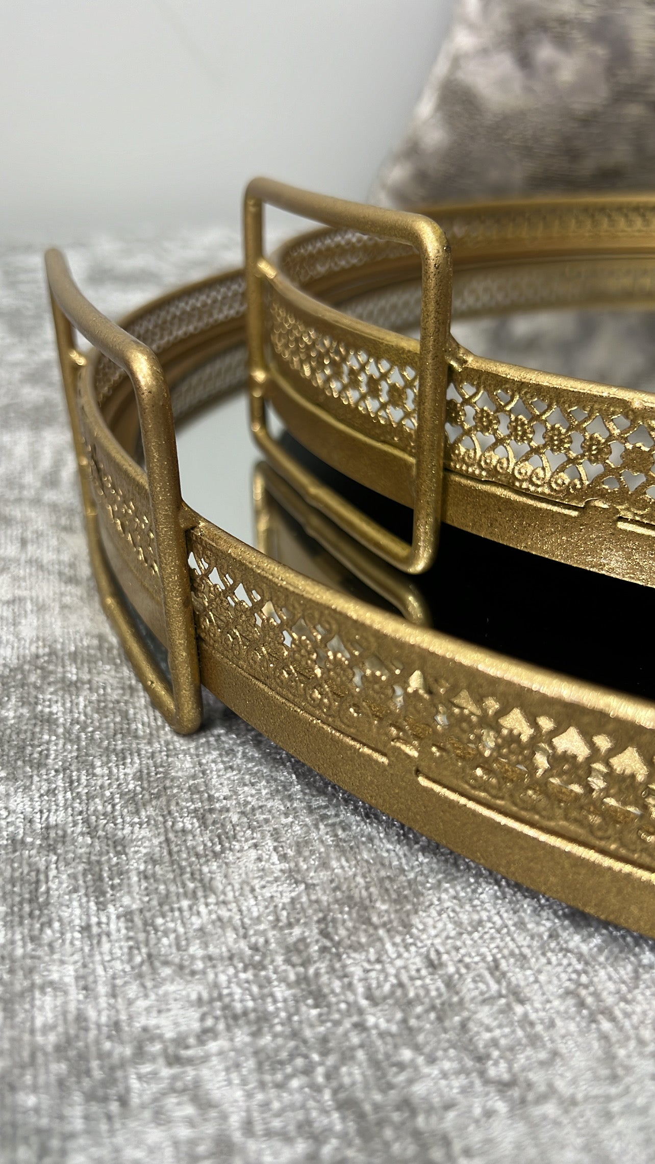 Vintage gold mirror tray - Luscious Homewares