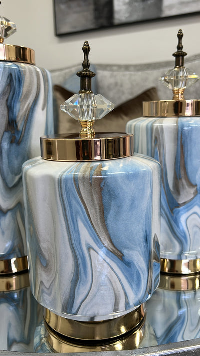 Marine Cylinder jars - Luscious Homewares