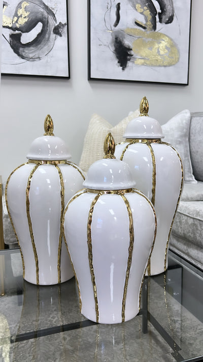 Florence gold ginger jars - Luscious Homewares