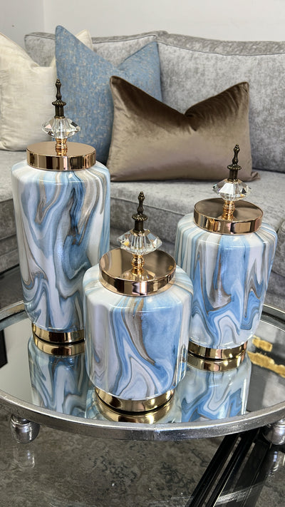 Marine Cylinder jars - Luscious Homewares