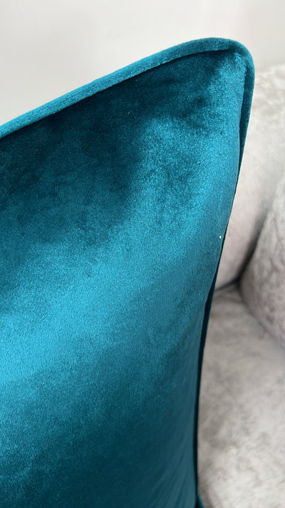 Luxe teal plush cushion - Luscious Homewares