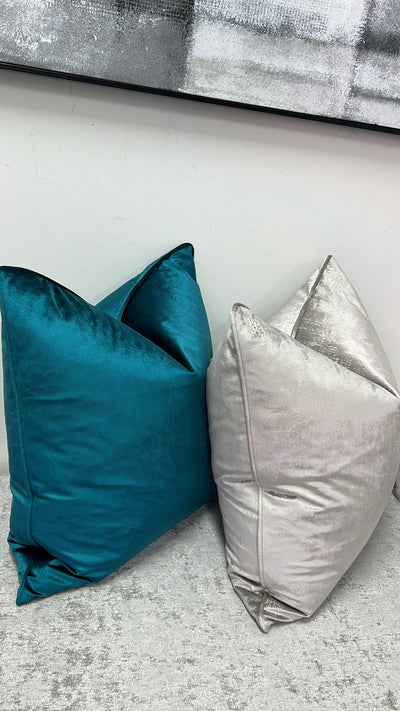 Luxe teal plush cushion - Luscious Homewares