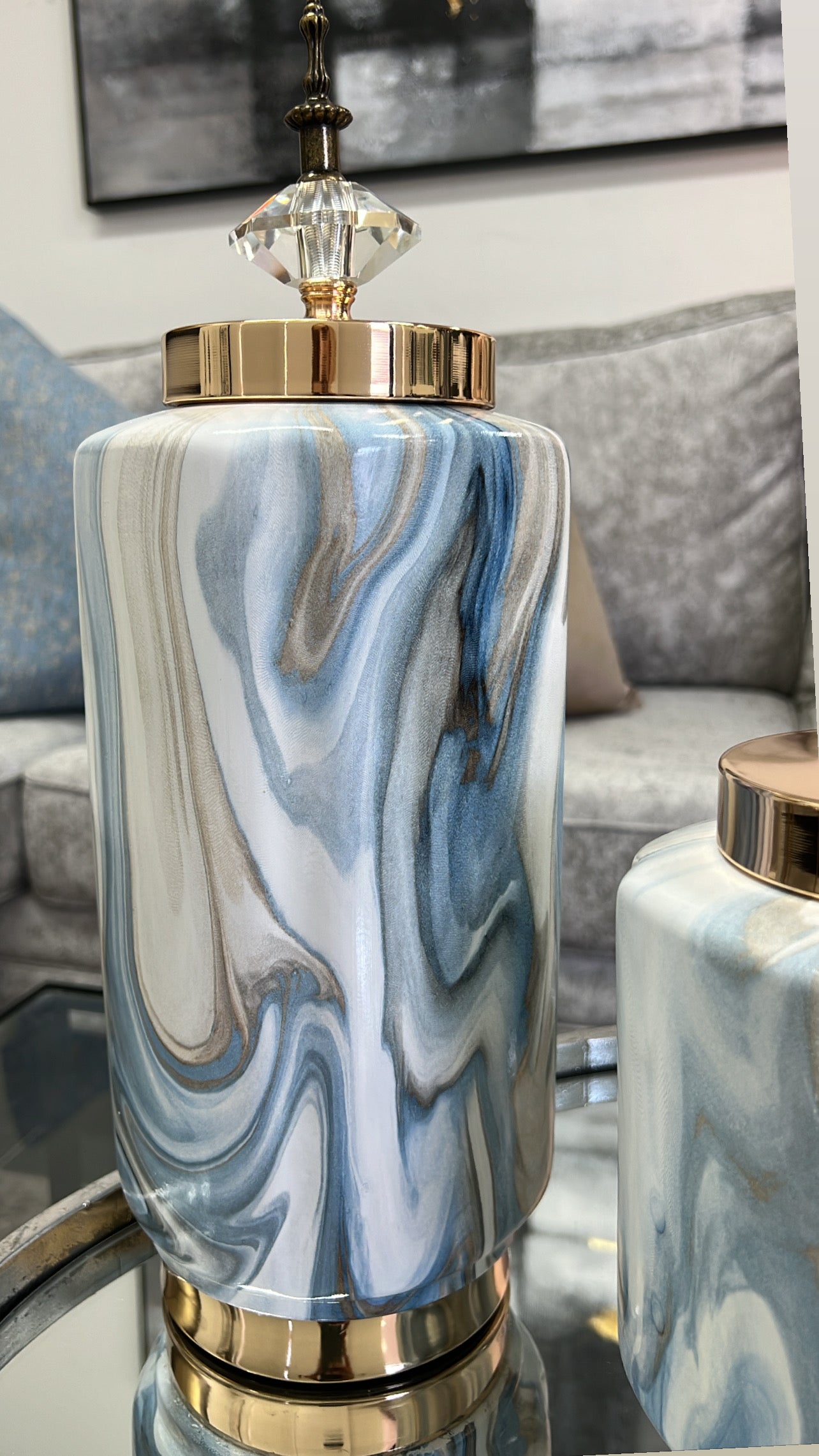 Marine Cylinder jars - Luscious Homewares