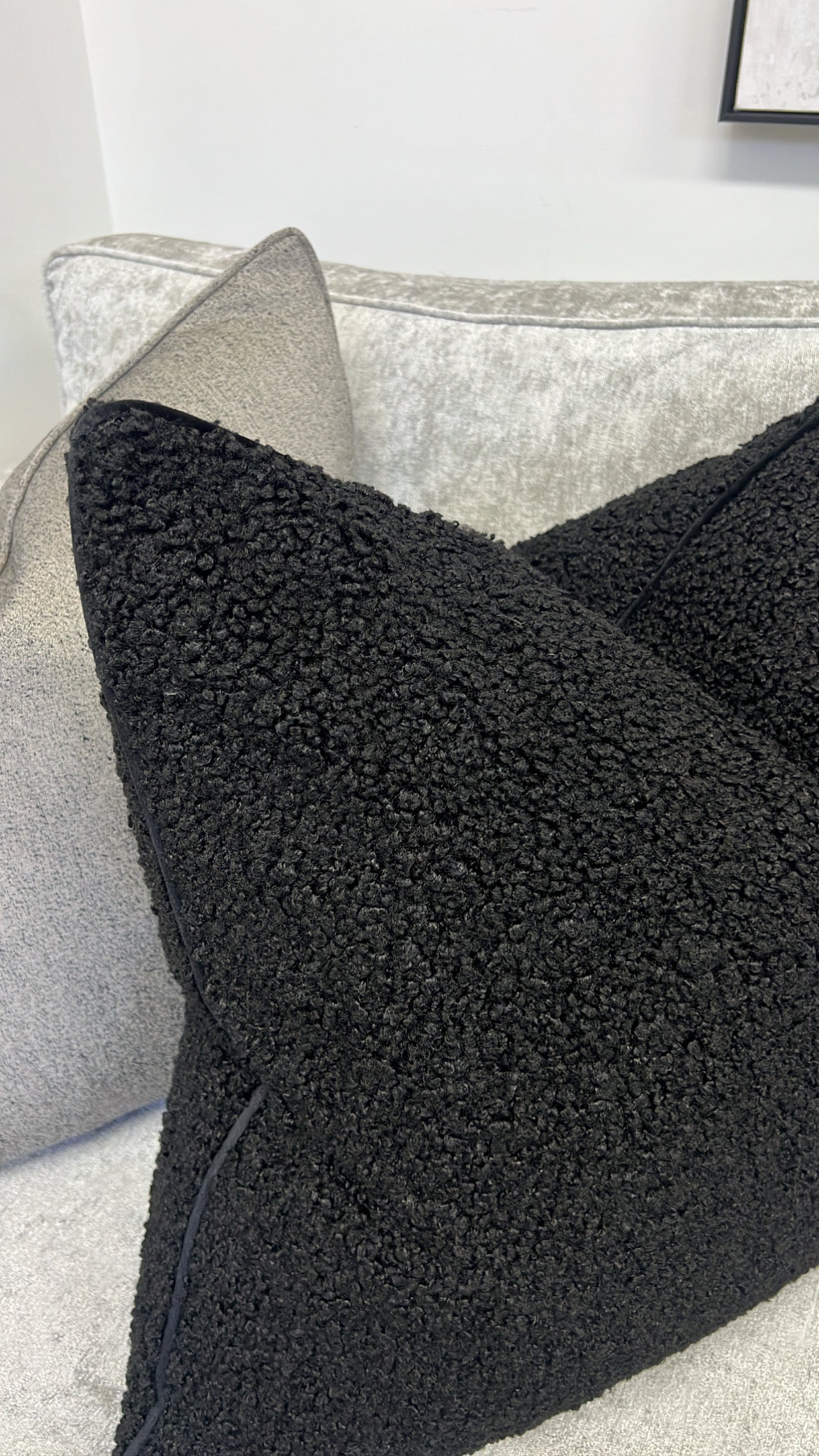 Bouncy black cushion 55x55 - Luscious Homewares