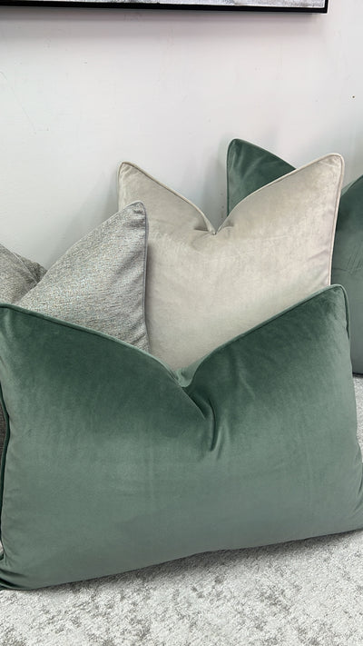 Luxe matte sage cushion - Luscious Homewares