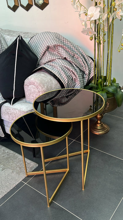 Black mirrored table set - Luscious Homewares