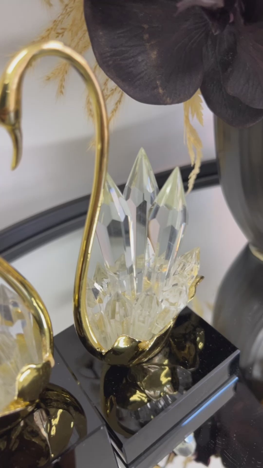 Crystal gold swan figurine