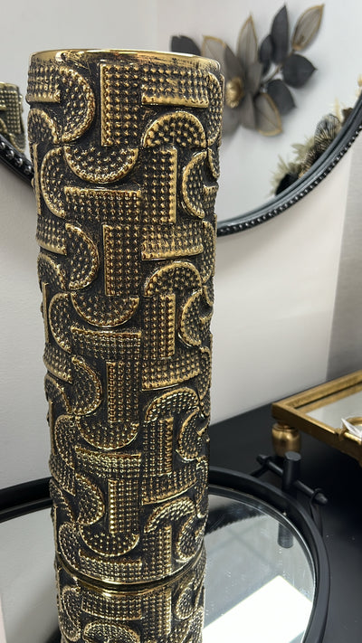 Jarek black and gold vase - Luscious Homewares