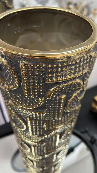 Jarek black and gold vase - Luscious Homewares