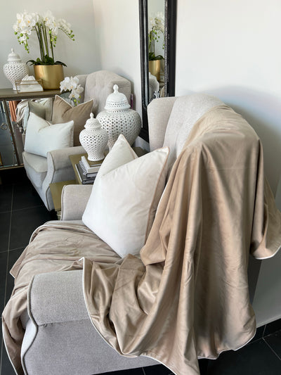 Leeya latte throw - Luscious Homewares