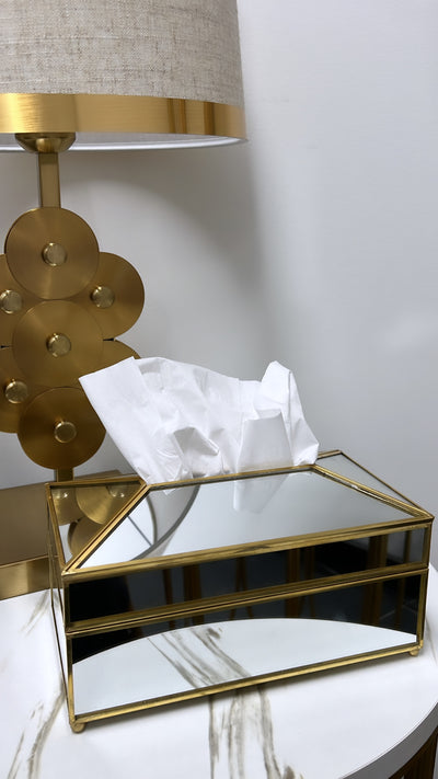 Mercury mirrored tissue box - Luscious Homewares