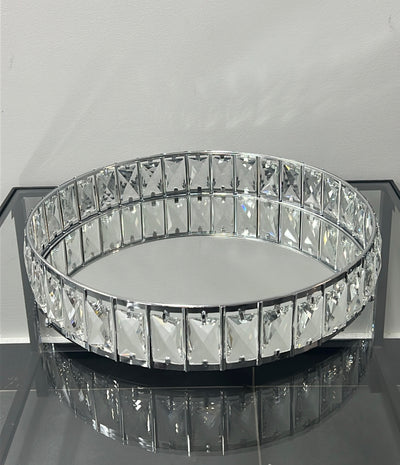 Estelle crystal silver trays - Luscious Homewares