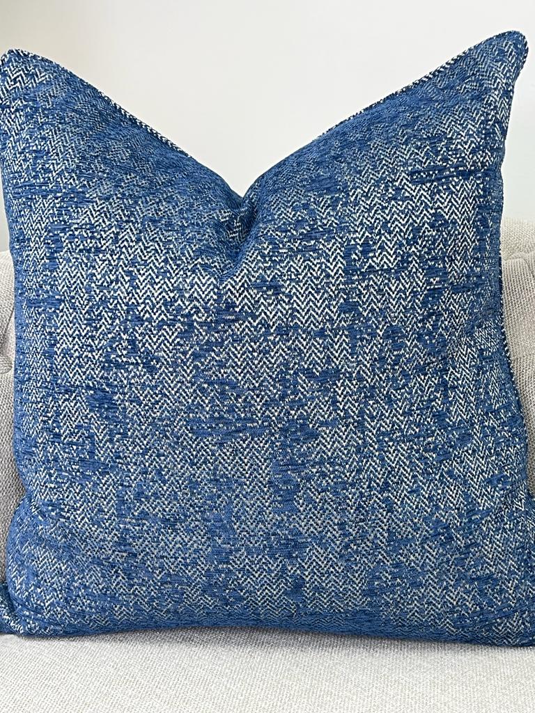 Rochelle blue/gold Cushion 55x55 - Luscious Homewares